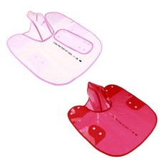 Petnine 狗與貓 防水雨衣 斗篷連帽 2件組, 透明粉色, 紅色