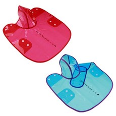 Petnine 狗與貓 防水雨衣 斗篷連帽 2件組, 紅色, 藍色