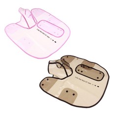 Petnine 狗與貓 防水雨衣 斗篷連帽 2件組, 透明粉色, 黑色 + 灰色