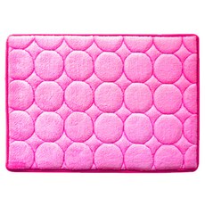 ARES 素色圓形廚房地墊, 粉色的