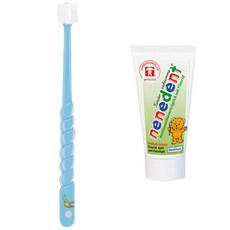 Dentinox 兒童360度牙刷+含氟牙膏 蘋果味, 藍色, 1組