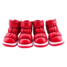 아울리빙 스노우부츠 찍찍이 반려동물 신발, 레드, 1개