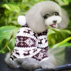 Owl Living雪花鹿寵物連身衣, 棕色