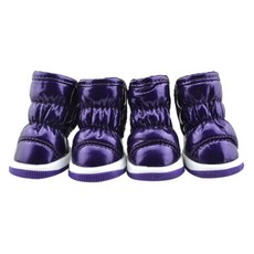 아울리빙 스노우부츠 찍찍이 반려동물 신발, 퍼플, 1개