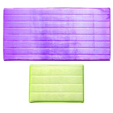 RS 多用途方形廚房地墊 2入, 綠色, 紫色