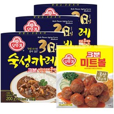 오뚜기 3분 3일 숙성카레 약간매운맛 200g x 3p + 3분 미트볼 150g, 1세트