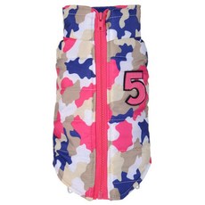 狗狗軍裝風迷彩鋪棉背心, 紅色的