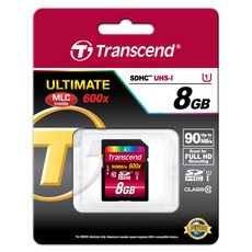 Transcend 創見 標準 SDHC UHS-I Class10 600X 存儲卡, 8GB