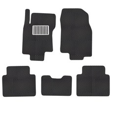 더존 벌집 일반형 카매트+레이싱 발판패드, 르노 QM6, 블랙