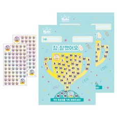 쁘띠팬시 GREAT 쿠룸이 ver 1 칭찬스티커 2p + 칭찬판 2p, 혼합 색상, 1세트