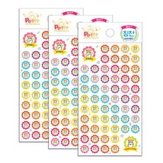 쁘띠팬시 베스트 영문쿠룸이 칭찬스티커 6p, 혼합 색상, 3개