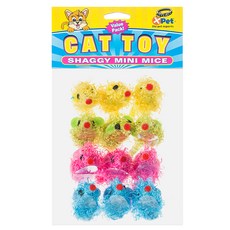 XPet 복슬복슬 미니 마우스 고양이 장난감, 혼합 색상, 12개