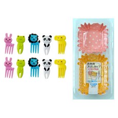 키친구 동물 포크픽 10p + 파스텔 반찬통 몰드 16p, 1세트