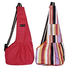 Pet Nine 狗狗與貓咪親密背帶 2件組, 紅色, 彩虹