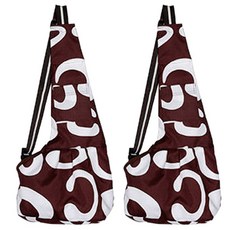 Petnine 犬貓親密斜揹袋 2入組, 圖案棕