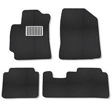 미소 이중 벌집 카매트 돌기형 + 레이싱 발판패드 세트, 현대 아반떼AD (2열에어컨X) (2015년 ~ 2020년), 블랙