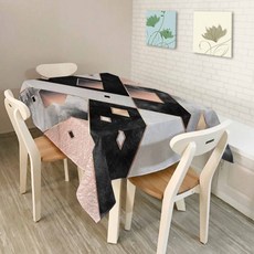 ECODY 幾何圖案造型桌巾, 珠寶, 140 x 140 厘米