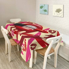 ECODY 圖案印花桌巾, 口紅, 140 x 140 厘米