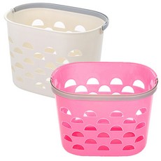 River Green 多功能提把置物籃 象牙白+粉色 2入, 1套, 象牙白, 粉色