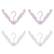 旅行用折疊式衣架, 白色, 粉色, 4件