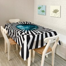 ECODY 特殊圖紋餐桌巾, 黑洞, 140 x 140 厘米