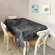 ecody 彩色桌布 黑色塗鴉, 混合顏色, 140 x 140 cm