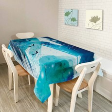 컬러풀 테이블 보, 돌핀, 140 x 180 cm, 1개