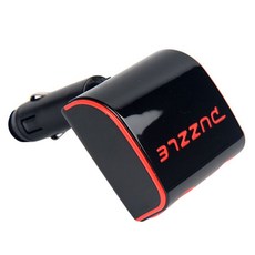 퍼즐 차량용 4컬러 접이식 2구 소켓 랜덤 발송, 1개