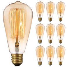 cityo 復古燈絲燈泡 ST64 YG-DP12-65NC 65W 10入, 黃光, 10個