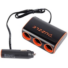 퍼즐 차량용 컬러 USB 스마트폰 충전 포트 + 3구 소켓 PUZZLE-04, 블랙, 1개