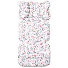 Manito 日常推車座椅墊+蝴蝶枕, 小鹿款 粉色