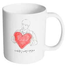 HAND-FACTORY 愛心靠枕男孩 一整天只想著你 馬克杯, 1個, 內部白色