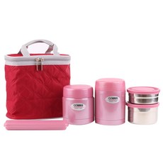 韓國 cosmos 保溫雙層多用途便當盒 400ml + 360ml, 混合顏色, 1套