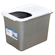 Petmate 頂部入口貓砂盒, 鎳+珍珠白