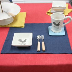 LEV LIFE 天然染色 8支 亞麻廚房巾 M, 海軍藍, 1個