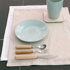 LEV LIFE 天然染色15支亞麻廚房巾 L, 象牙白, 1個