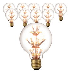 cityo LED雪花復古燈 2W G80, 黃光, 10入