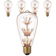 cityo LED雪花復古燈 2W ST64, 黃光, 5入