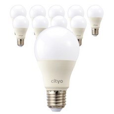 씨티오 LED 전구 7W, 전구색, 10개
