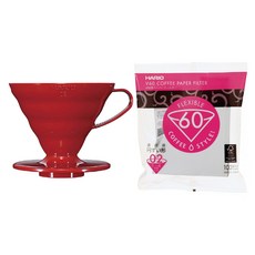 HARIO PP手沖咖啡濾紙 2~4人份適用, 紅色, 1組