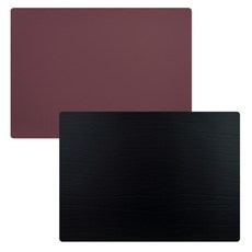 HOUSE OF EMOTIONS 皮革壓花Ruga餐墊, 33 x 45 cm, 瑪薩拉酒紅色, 黑色