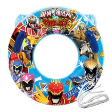 兒童充氣扶手游泳圈 75cm+安全繩, 1套, 混色