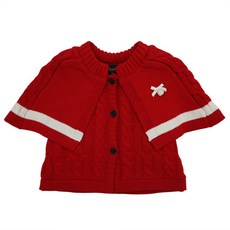 alfonso 女童針織紅色斗篷
