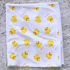 BeBeOne 幼童小鴨印花雙面四季包巾