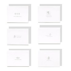 Walgadaks 迷你卡片 6p + 灰色信封 6p, 單色花朵, 1套