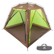 마운틴이큅먼트 피스 그늘막 텐트, 웜그레이 + 옐로우 그린, 3~4 인용