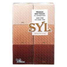 SYL 프리미엄 1/2 미니티슈 2겹 230매, 6개입, 1개