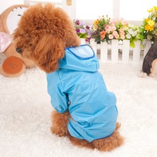 펫코디 올인원 심플 강아지 방수 우비, 블루, 1개