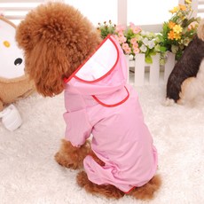 Pet Cody 簡約全包式狗狗防水雨衣, 粉紅色