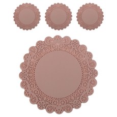 에이드엘 실리콘 도일리 컵받침 4p, 브릭레드, 4개